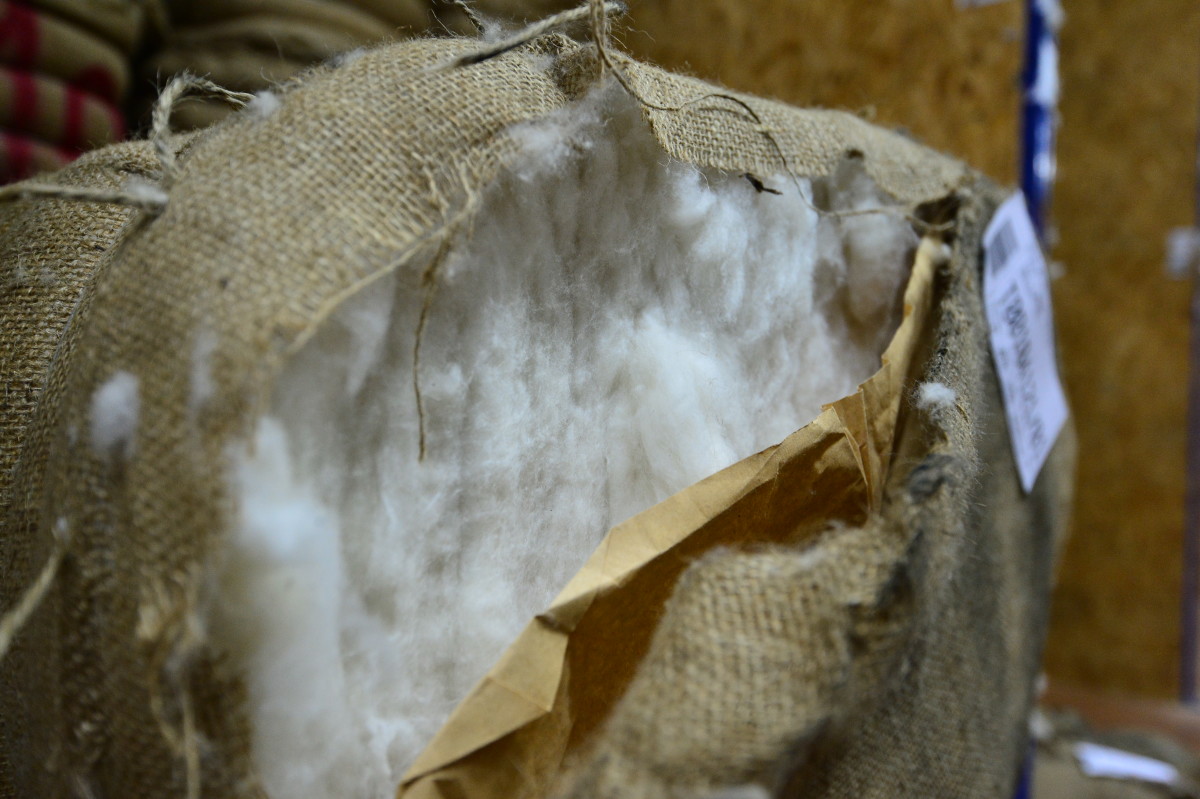 Raw cashmere wool at the Italian fashion group Loro Piana's plant in Roccapietra, Italy. Photo: Giuseppe Cacace/AFP/Getty Images