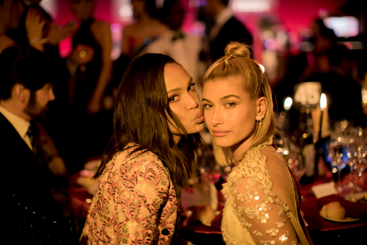 Joan Smalls and Hailey Baldwin. Photo: Kevin Tachman/Getty Images