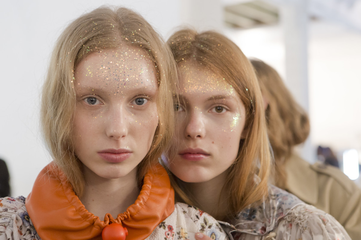 Backstage at the Fall 2018 Preen show. Photo: Imaxtree