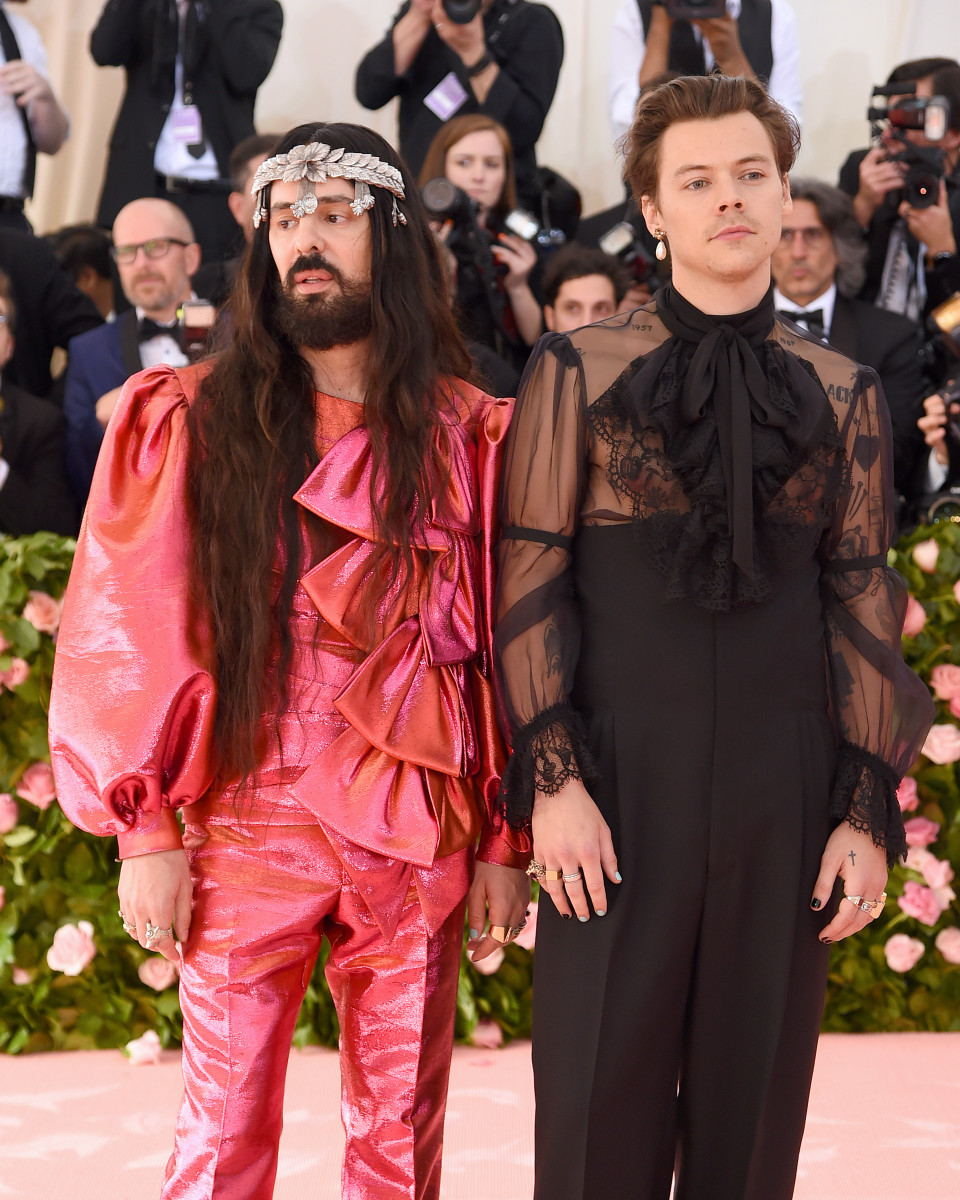 Alessandro Michele and Harry Styles in Gucci at the 2019 Met Gala. Photo: Jamie McCarthy/Getty Images