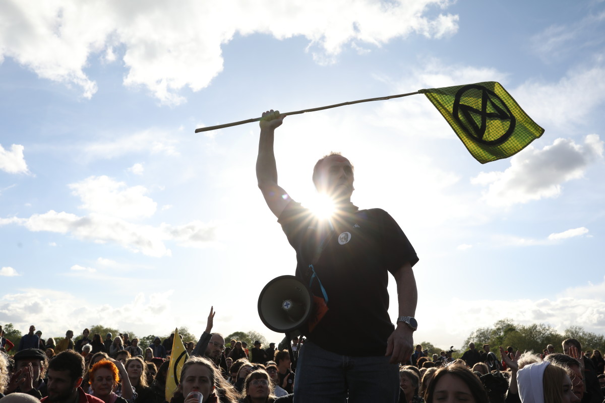 An Extinction Rebellion climate demonstrator at a protest in London. Photo: Dan Kitwood/Getty Images