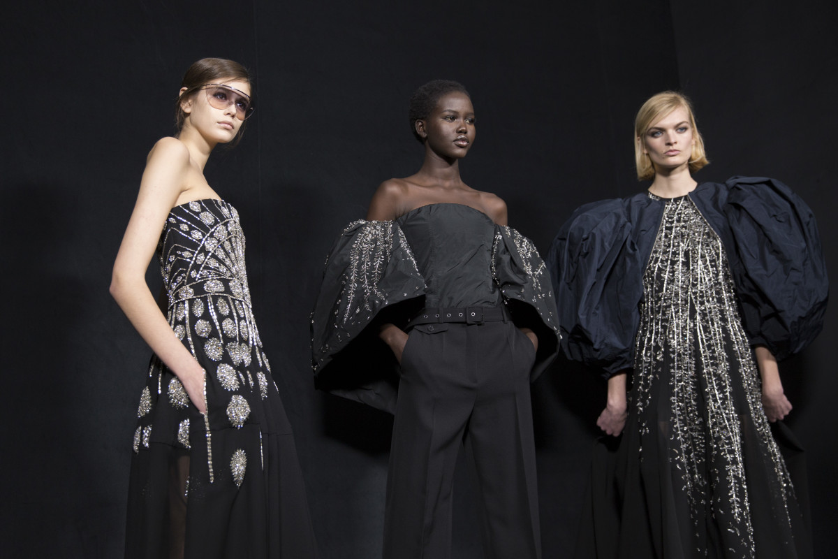 Models backstage at Givenchy's Fall 2019 show. Photo: Imaxtree 