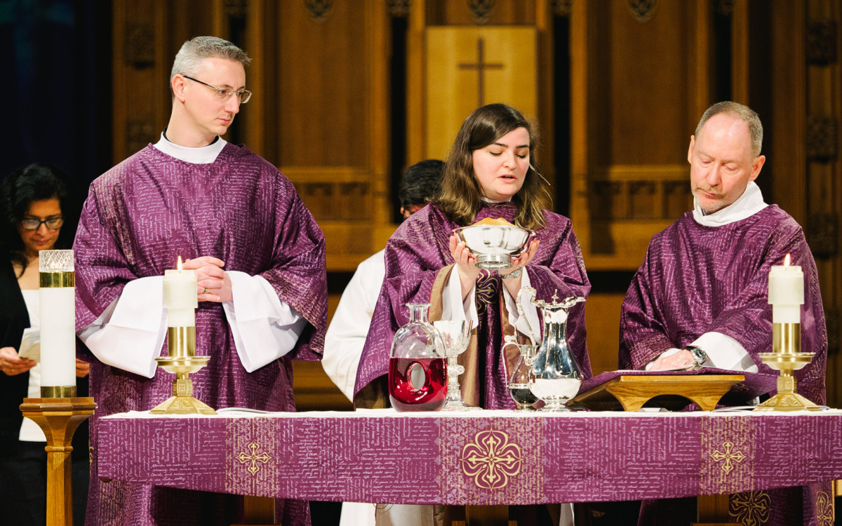 Roach's vestments in use at Christ Church Cathedral in Vancouver. Photo: Courtesy of Thomas Roach
