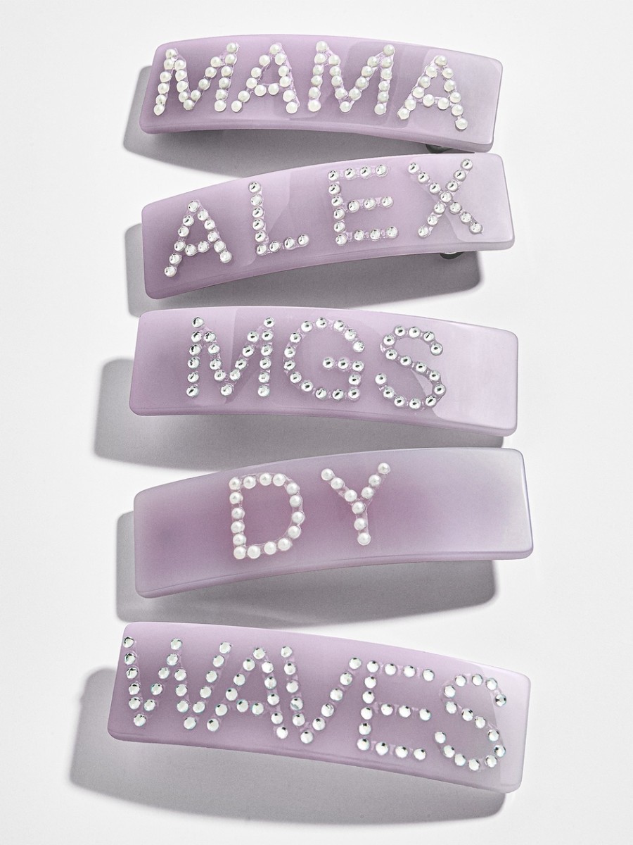 Baublebar Personalized Hair Clip in Lilac, $24, available here.