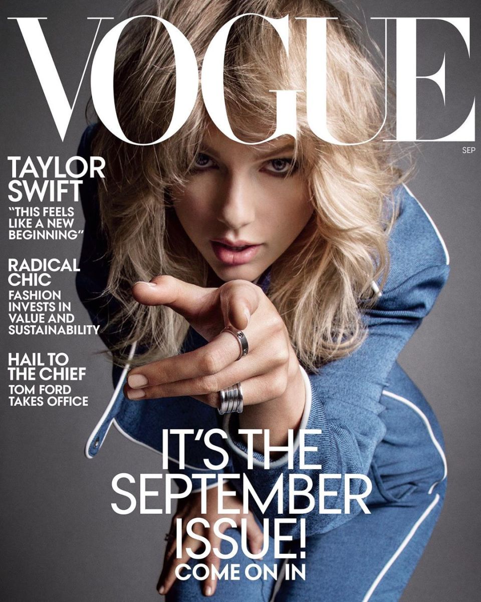 Taylor Swift on the September 2019 cover of "Vogue." Photo: Inez & Vinoodh,