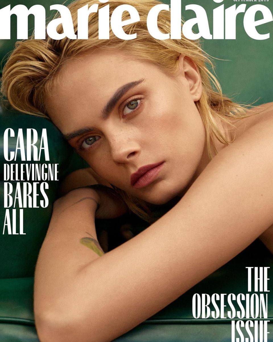 Cara Delevingne on the September 2019 cover of "Marie Claire." Photo: Thomas Whiteside 