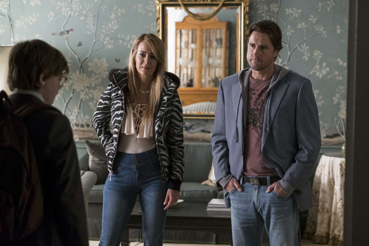 Xandra (Sarah Paulson, middle) and Larry Decker (Luke Wilson). Photo: Macall Polay/Courtesy of Warner Bros. Pictures
