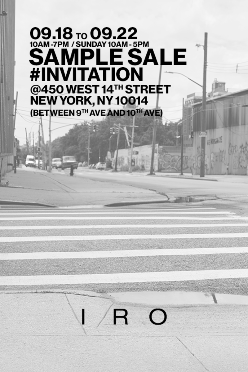 IRO Sample Sale, Sept. 18 22, New York Fashionista