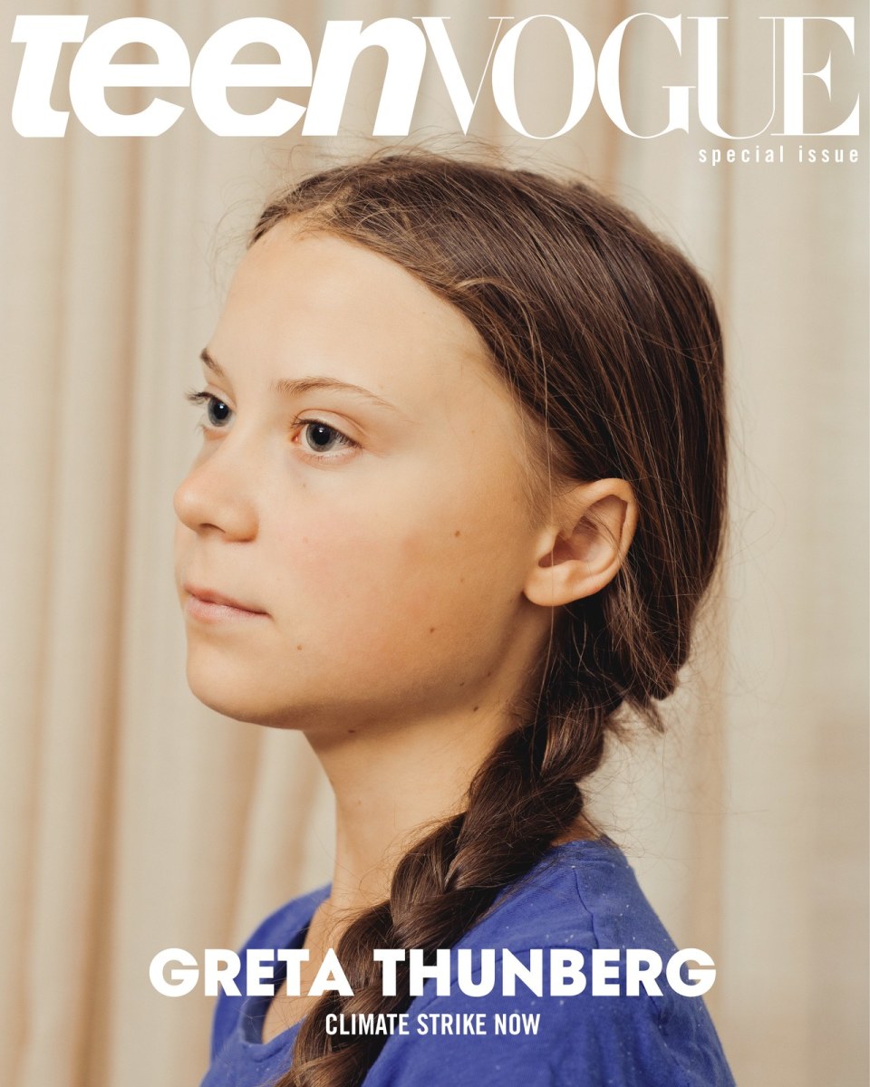 Greta Thunberg covers a special issue of "Teen Vogue." Photo: Ryan Pfluger for "Teen Vogue"