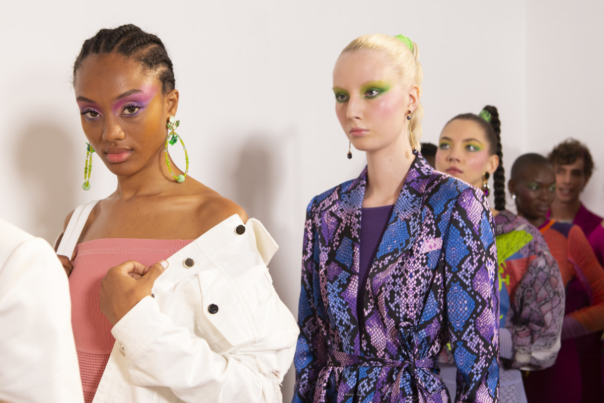 The beauty look at Mark Fast's Spring 2020 show. Photo: Imaxtree 