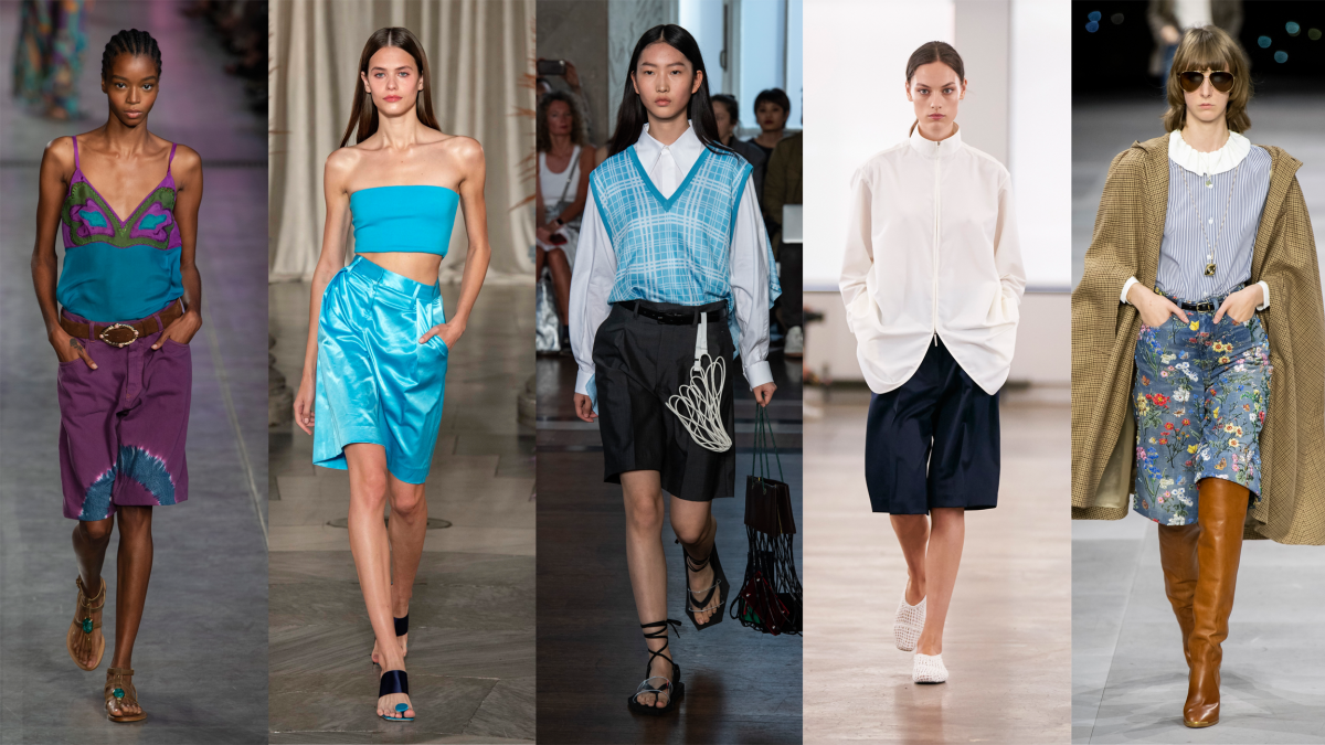 L-R: Alberta Ferretti, Staud, Toga, The Row and Celine. Photos: Imaxtree 