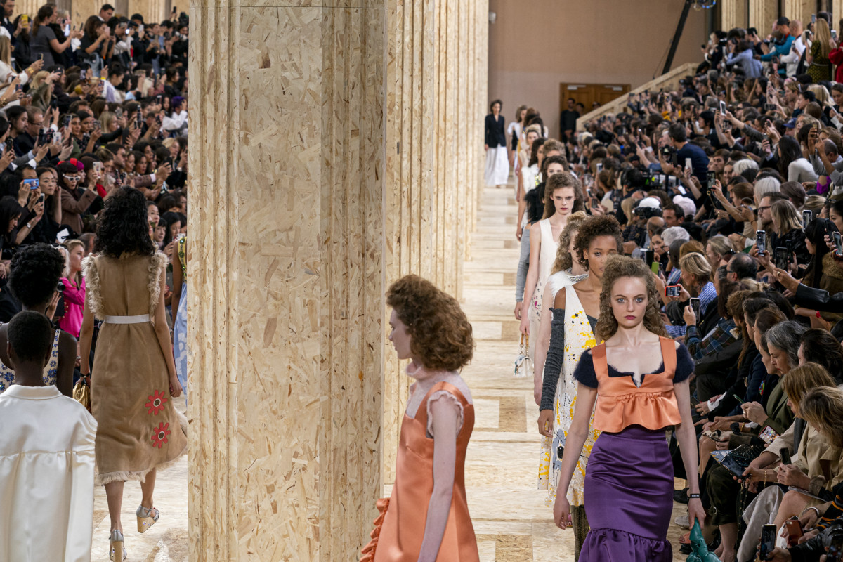 Looks from the Miu Miu Spring 2020 collection. Photo: Imaxtree 
