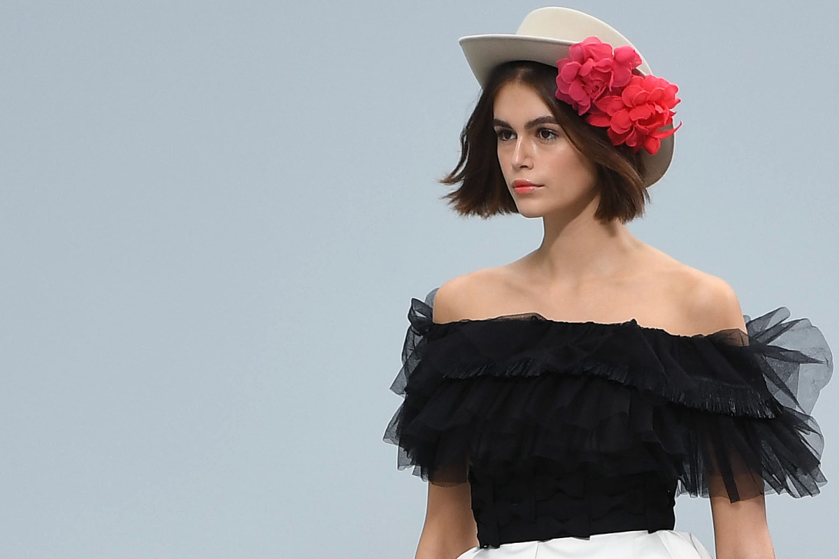 Kaia Gerber on the Chanel Spring 2020 runway. Photo: CHRISTOPHE ARCHAMBAULT/AFP/Getty Images