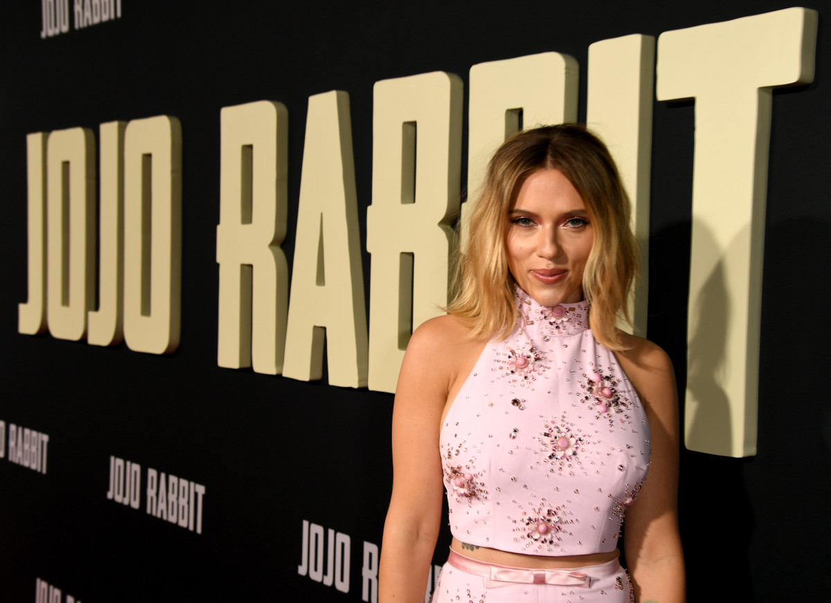 Scarlett Johansson in Miu Miu at the premiere of "Jojo Rabbit." Photo: Kevin Winter/Getty Images