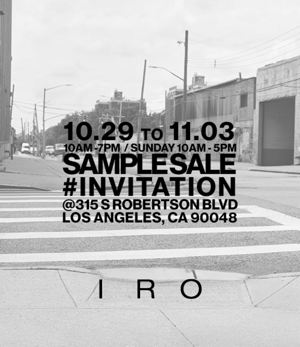 IRO SAMPLE SALE, 10/29 11/3, Los Angeles Fashionista