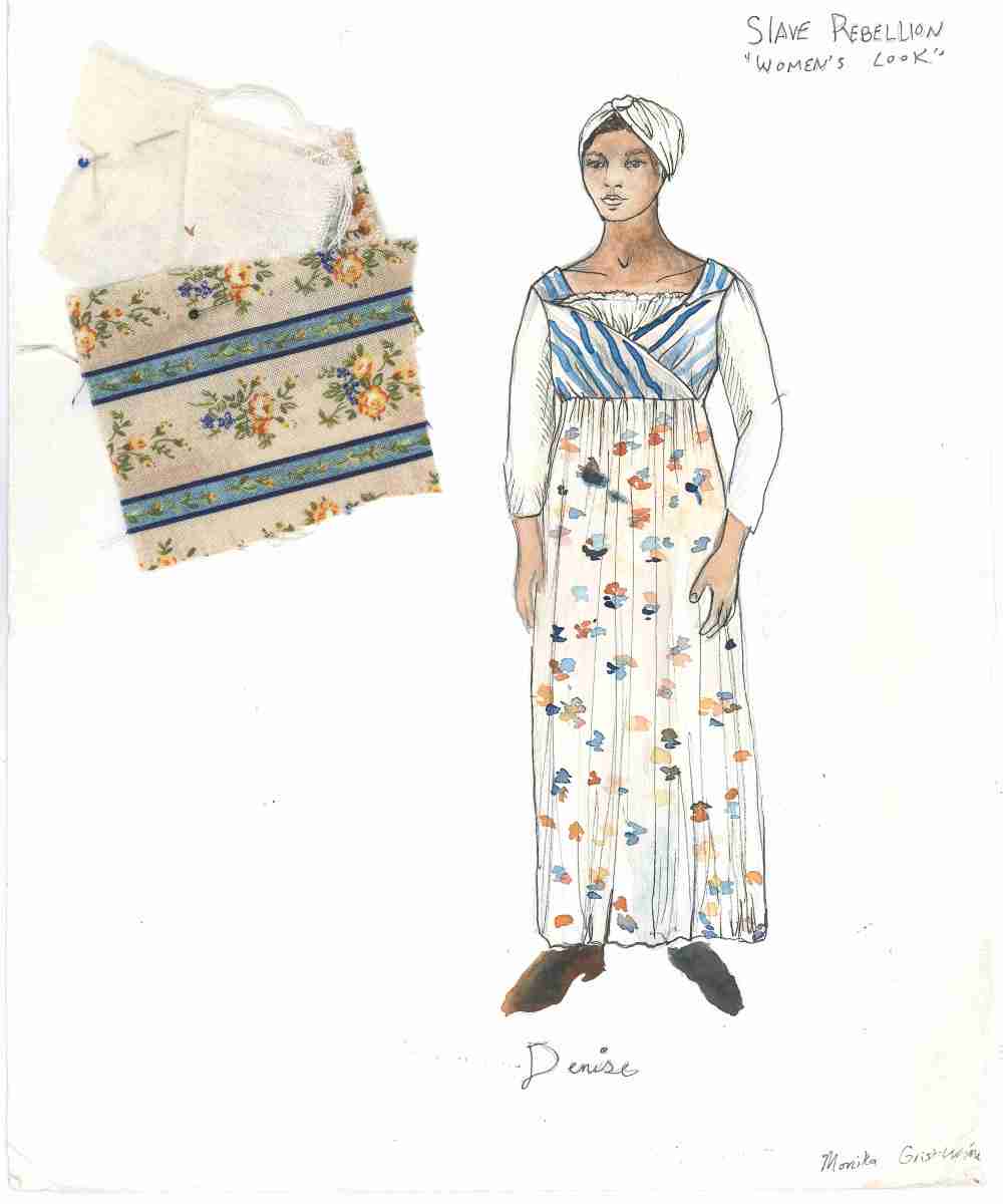Sketches of women's costumes by Alison L. Parker for the Slave Rebellion Reenactment. Photo: Courtesy of the Slave Rebellion Reenactment