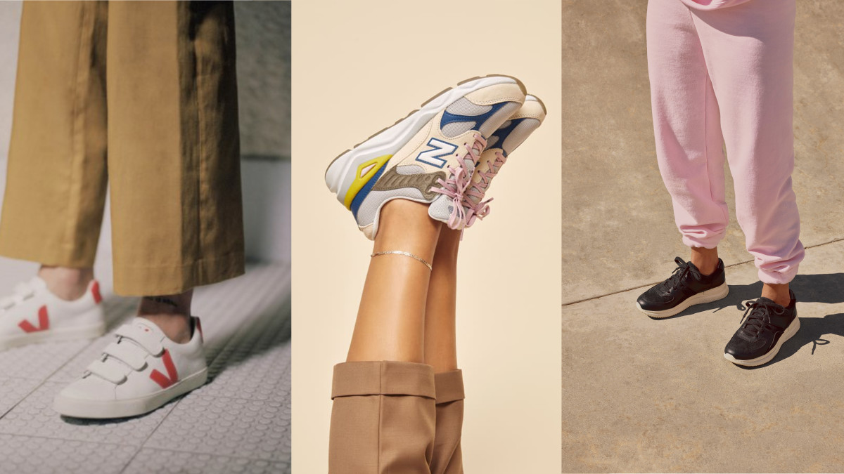 Sneakers by Veja, Reformation x New Balance and Everlane.