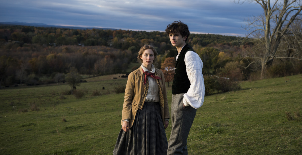 Jo in Laurie's vest and Laurie (Timothée Chalamet).