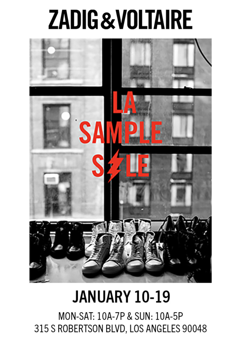 Kalmte klep minstens Zadig & Voltaire Sample Sale, 1/10/ - 1/19, Los Angeles - Fashionista
