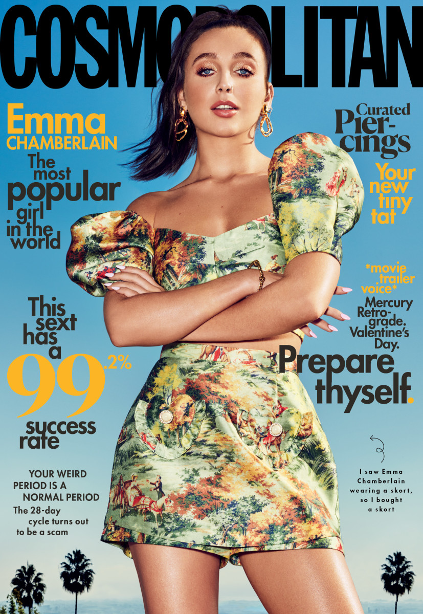 Emma Chamberlain covers Cosmopolitan's February issue.