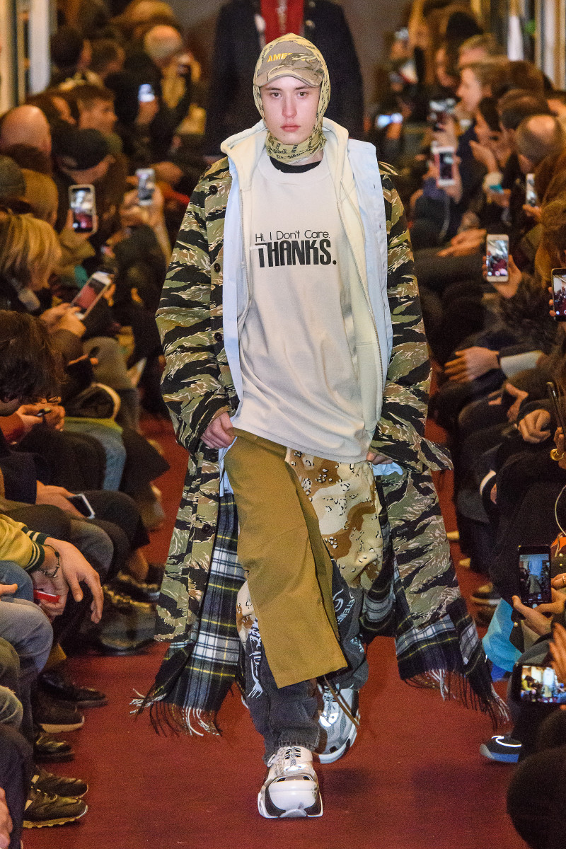 Just when you thought dad sneakers couldn't get clunkier or uglier, Demna Gvasalia DID THAT for Vetements Fall 2018. Photo: Imaxtree