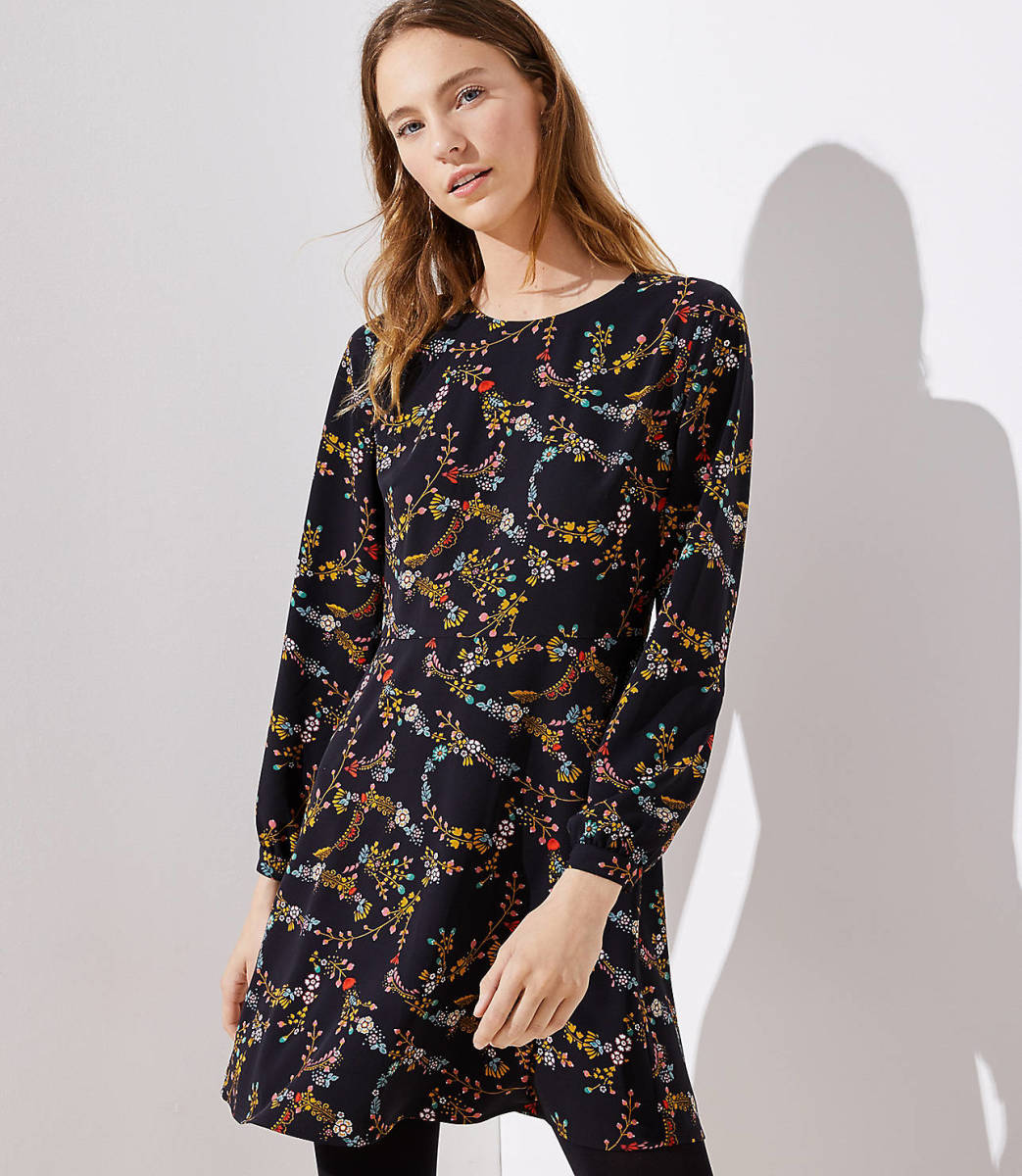Loft Flower Garland Flare Dress, $89.50, available here.