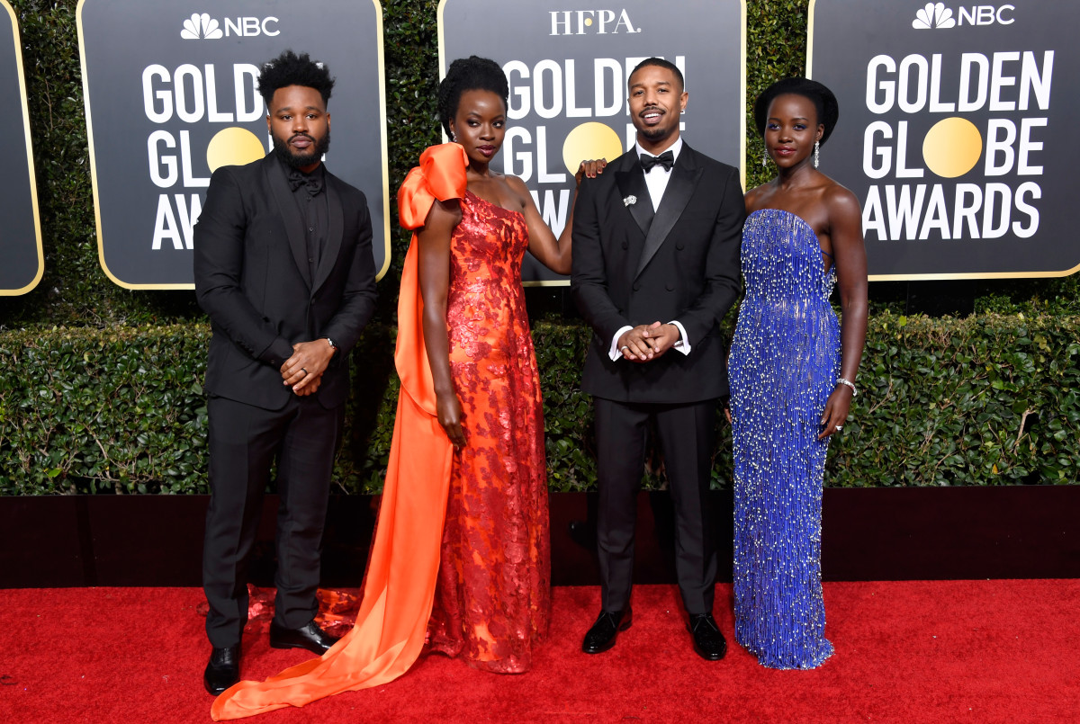 Ryan Coogler, Danai Gurira, Michael B. Jordan and Lupita Nyong'o at the 76th Annual Golden Globe Awards. Photo: Frazer Harrison/Getty Images