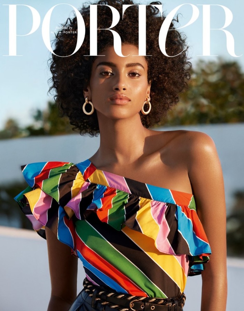 Imaan Hammam on the Winter 2017 cover of "Porter" Magazine. Photo: Camilla Åkrans/Courtesy of Net-a-Porter