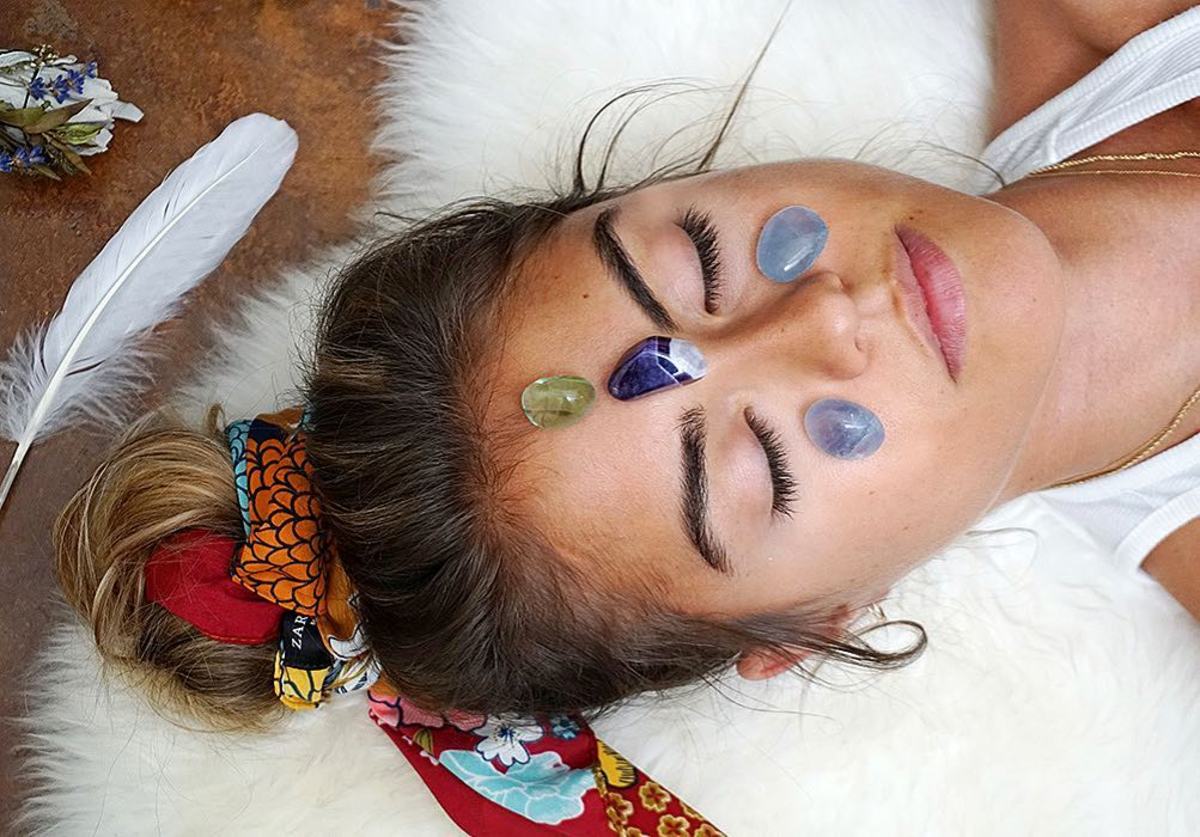 A crystal facial grid treatment in action. Photo: Courtesy of EnergyMuse