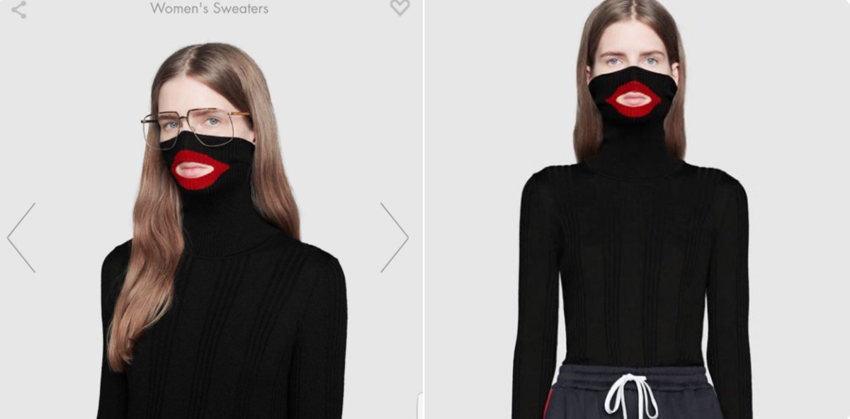 The Gucci sweater criticized for resembling blackface. Photo: Screengrab from Twitter