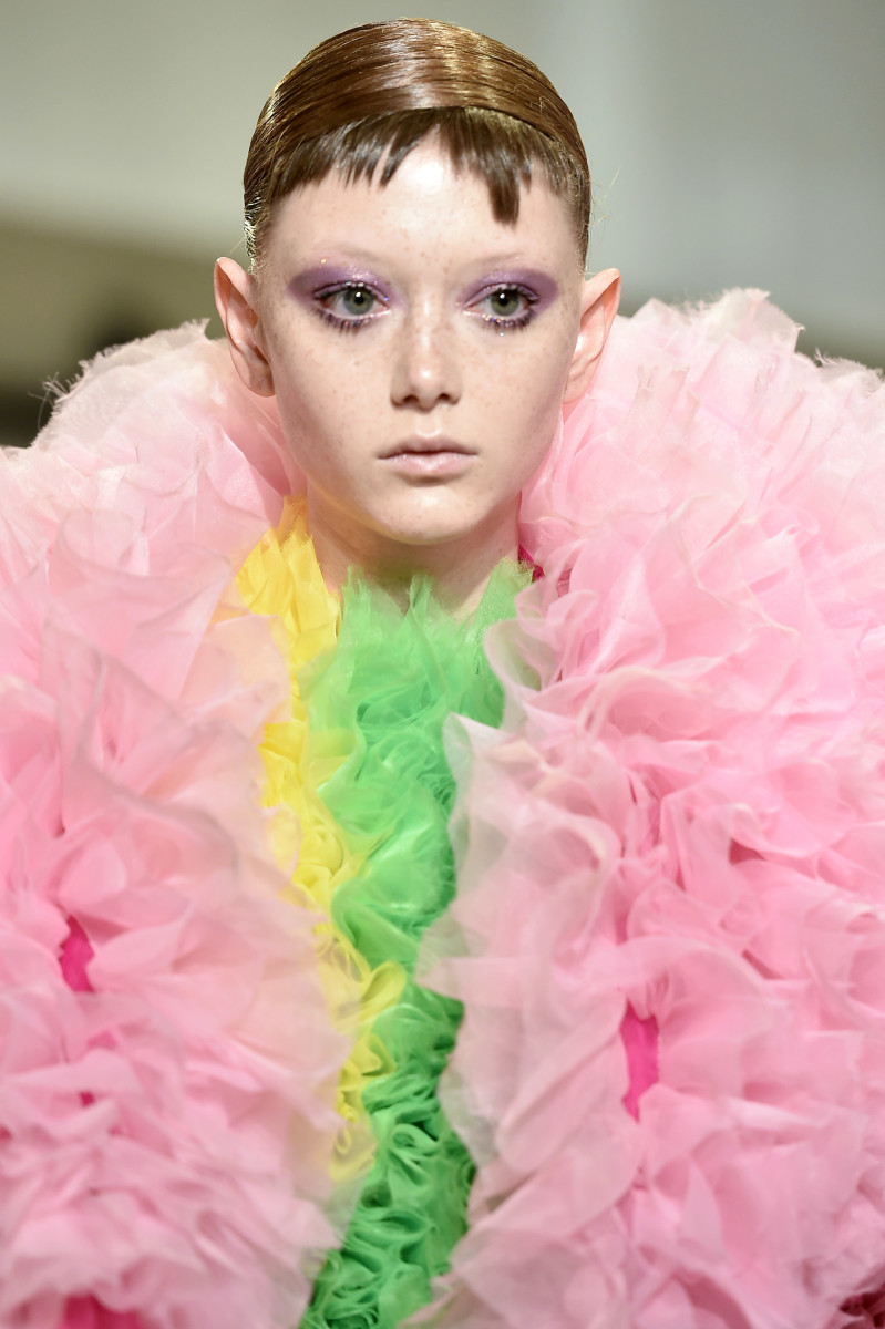 The beauty look from the Tomo Koizumi Fall 2019 runway. Photo: Steven Ferdman/Getty Images