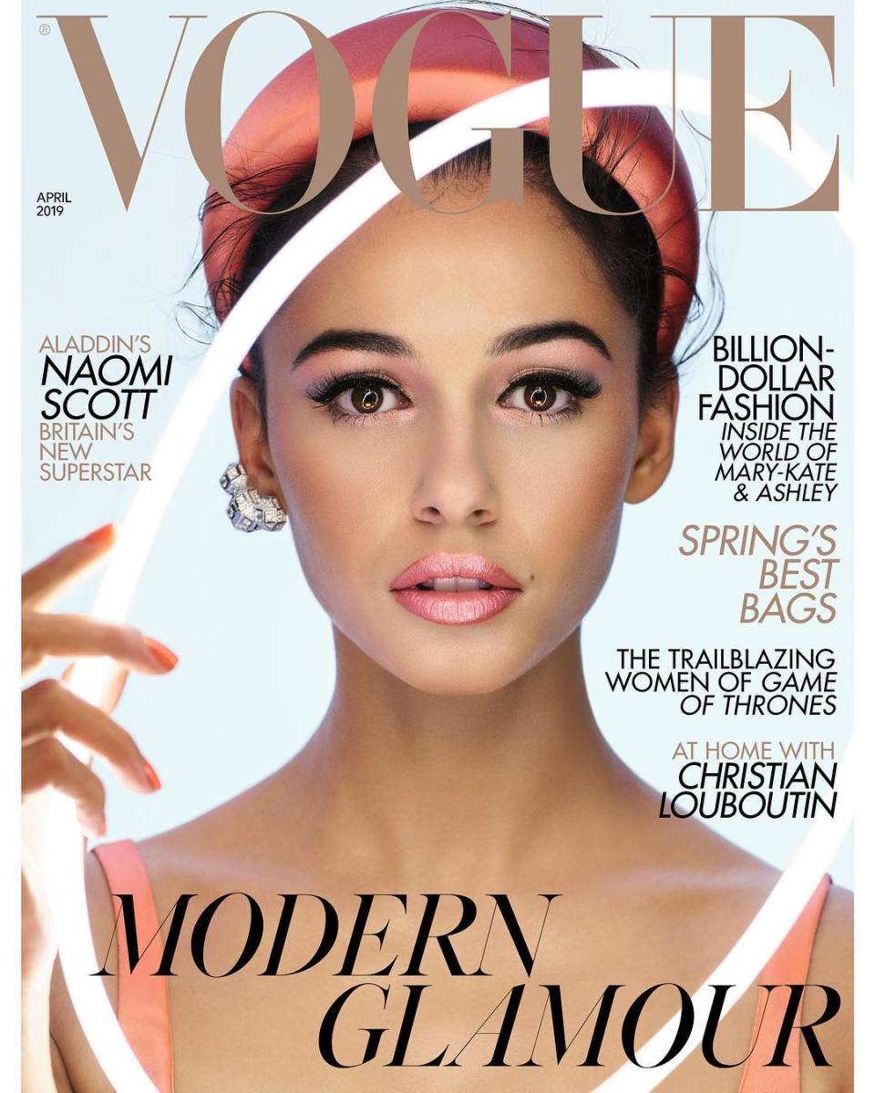 Naomi Scott on the April 2019 issue of British "Vogue." Photo: Nick Knight 