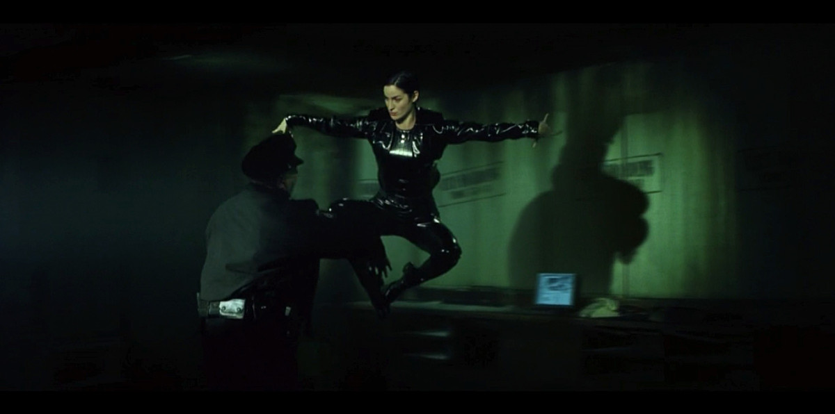 Trinity (Carrie-Anne Moss). Photo: Screengrab/The Matrix