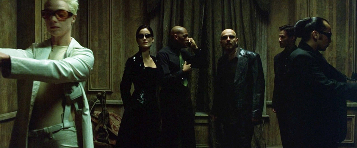 Switch, Trinity, Morpheus, Cypher, Neo and Apoc. Photo: Screengrab/The Matrix