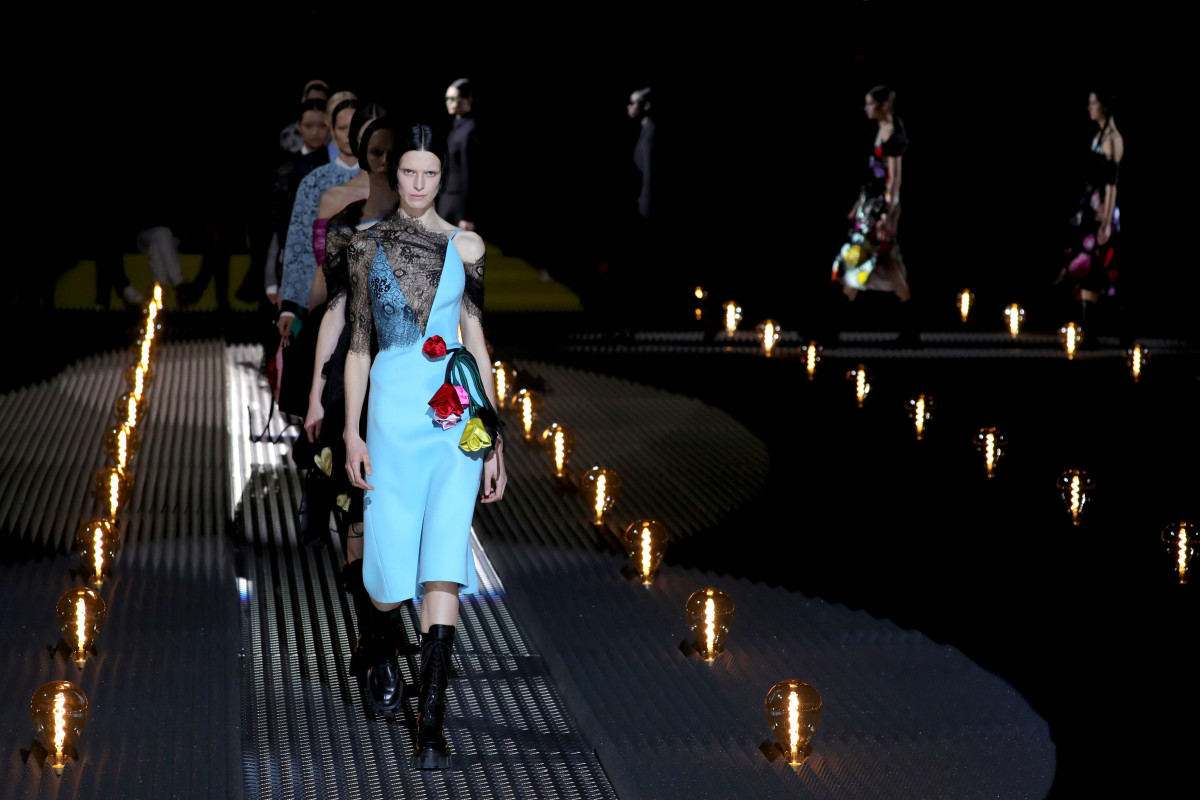 Looks from Prada's Fall 2019 collection. Photo: Andreas Rentz/Getty Images