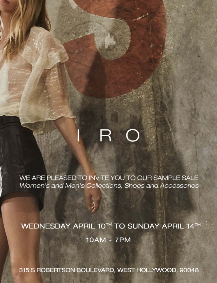 FIRST EVER IRO SAMPLE SALE IN LA Fashionista