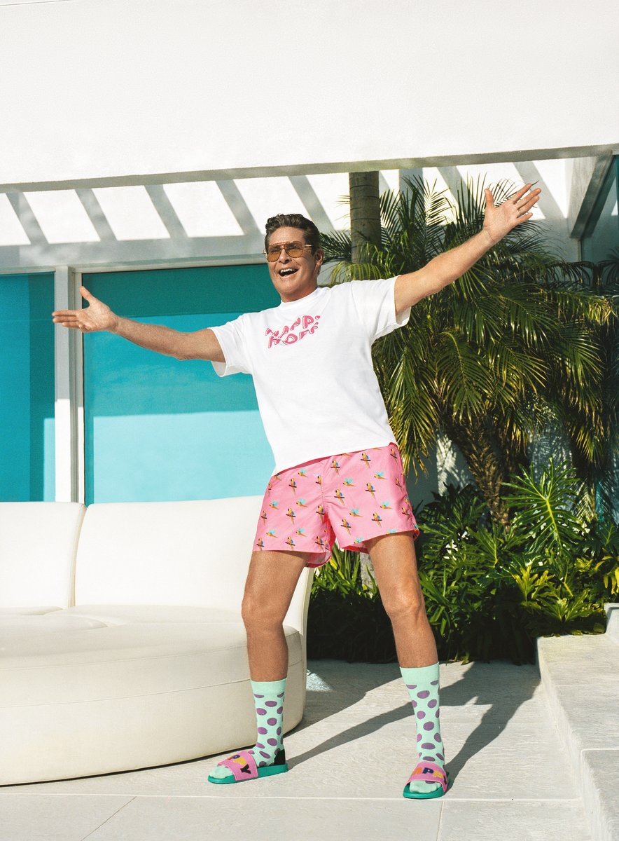 spot Snuggle up Constitute A Bonkers Chat With David Hasselhoff About Hoff Merch and His Starring Role  in the Happy Socks Summer Campaign - Fashionista