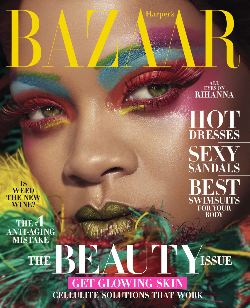 Rihanna in a Maison Margiela Artisanal by John Galliano jumpsuit for Harper's Bazaar's May 2019 issue. Photo: Dennis Leupold