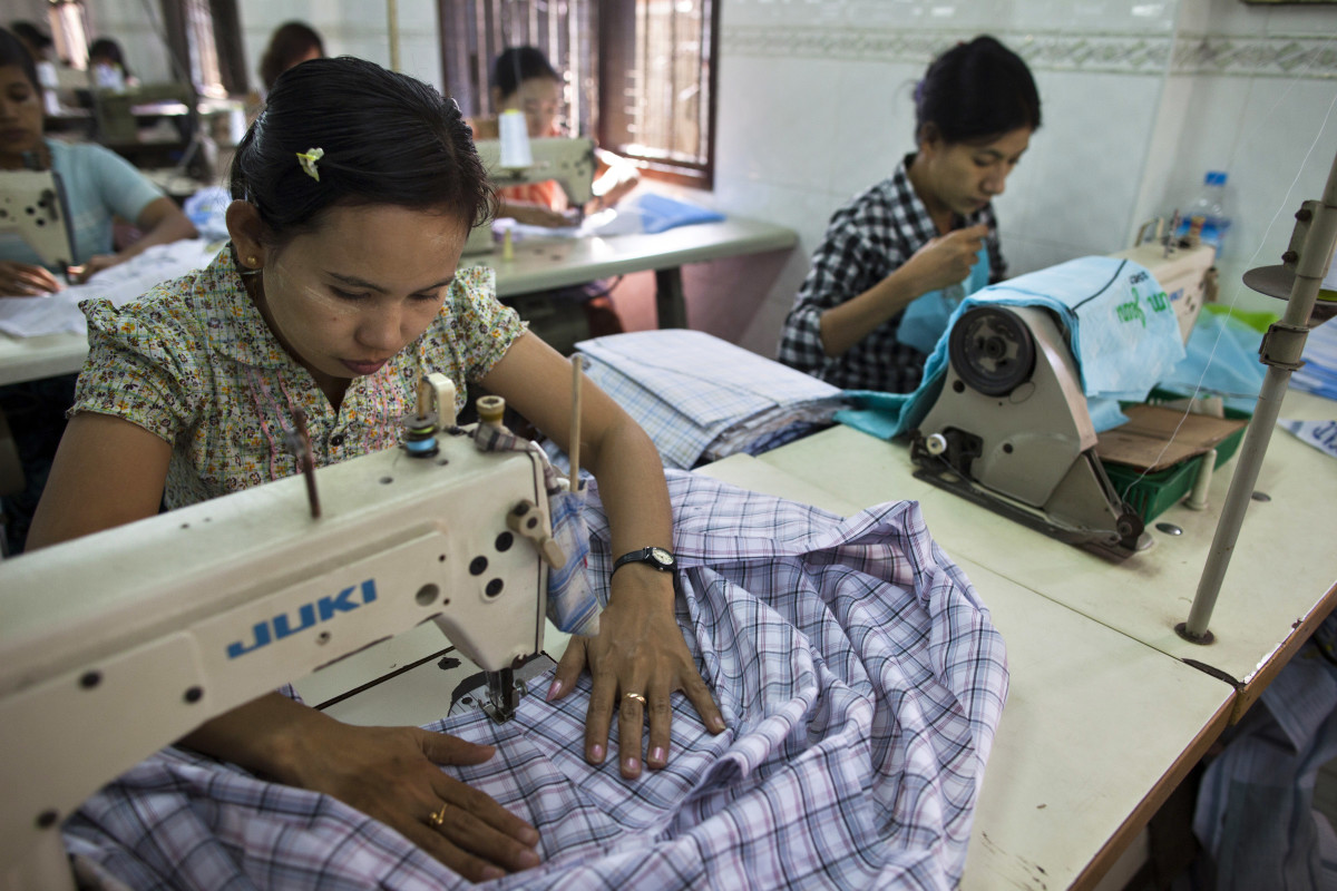 A garment factory in Yangon, Myanmar. Photo: Paula Bronstein/Getty Images