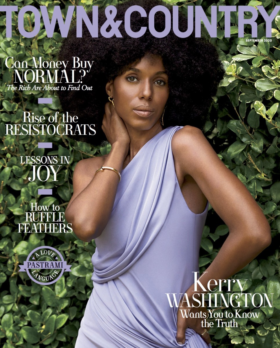 Kerry Washington in Cushnie on the September cover of "Town & Country."