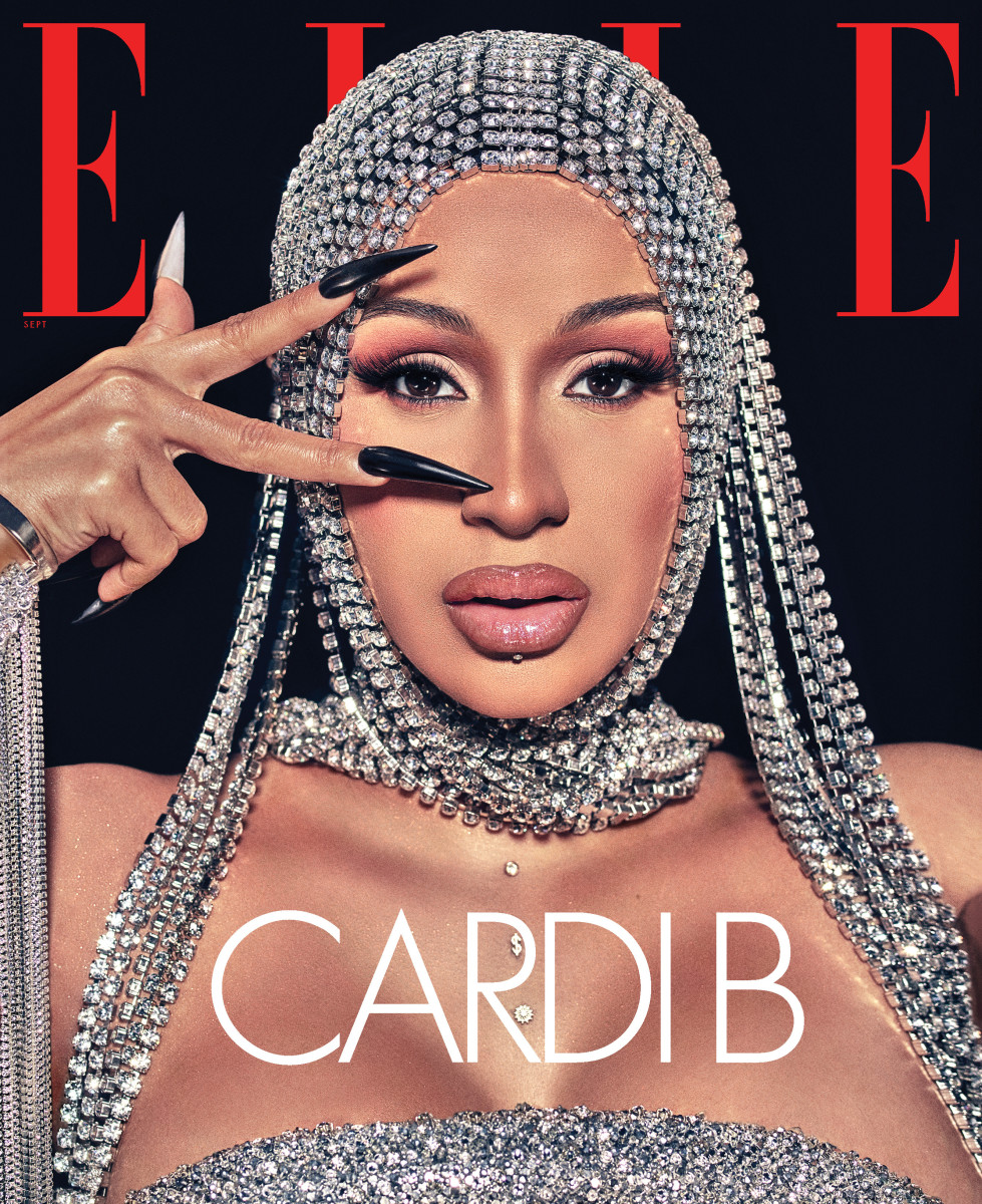 Cardi B on the cover of Elle's September 2020 issue.