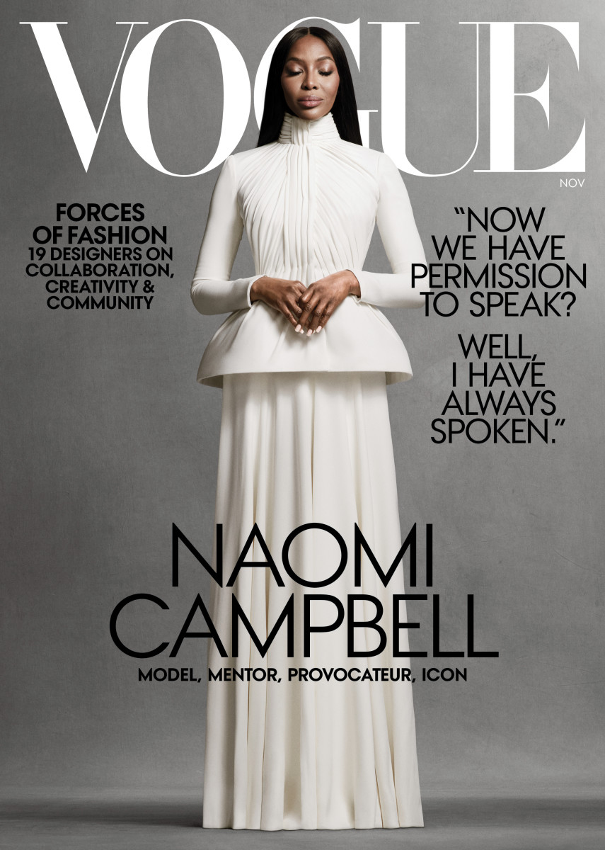 Vogue's November 2020 cover featuring Naomi Campbell.