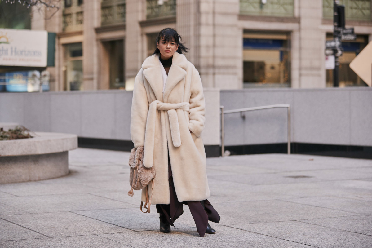 New York Fashion Week Street Style Fall 19 Wrap Robe Coat