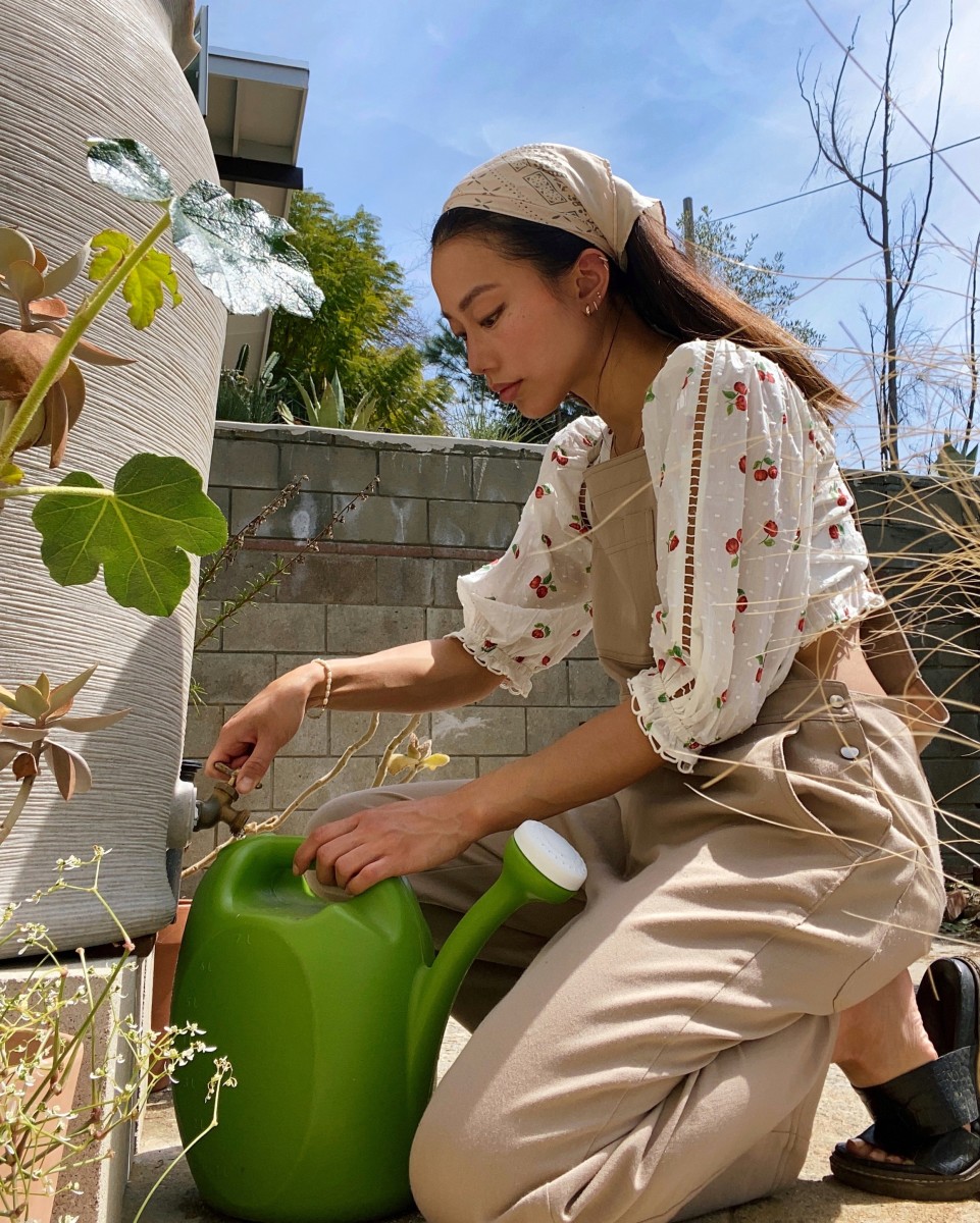 Jenny Ong in her garden.