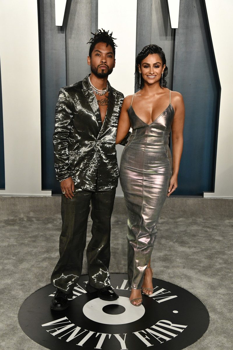 Miguel and Mandi at the 'Vanity Fair' Oscars Party in before-times 2020.
