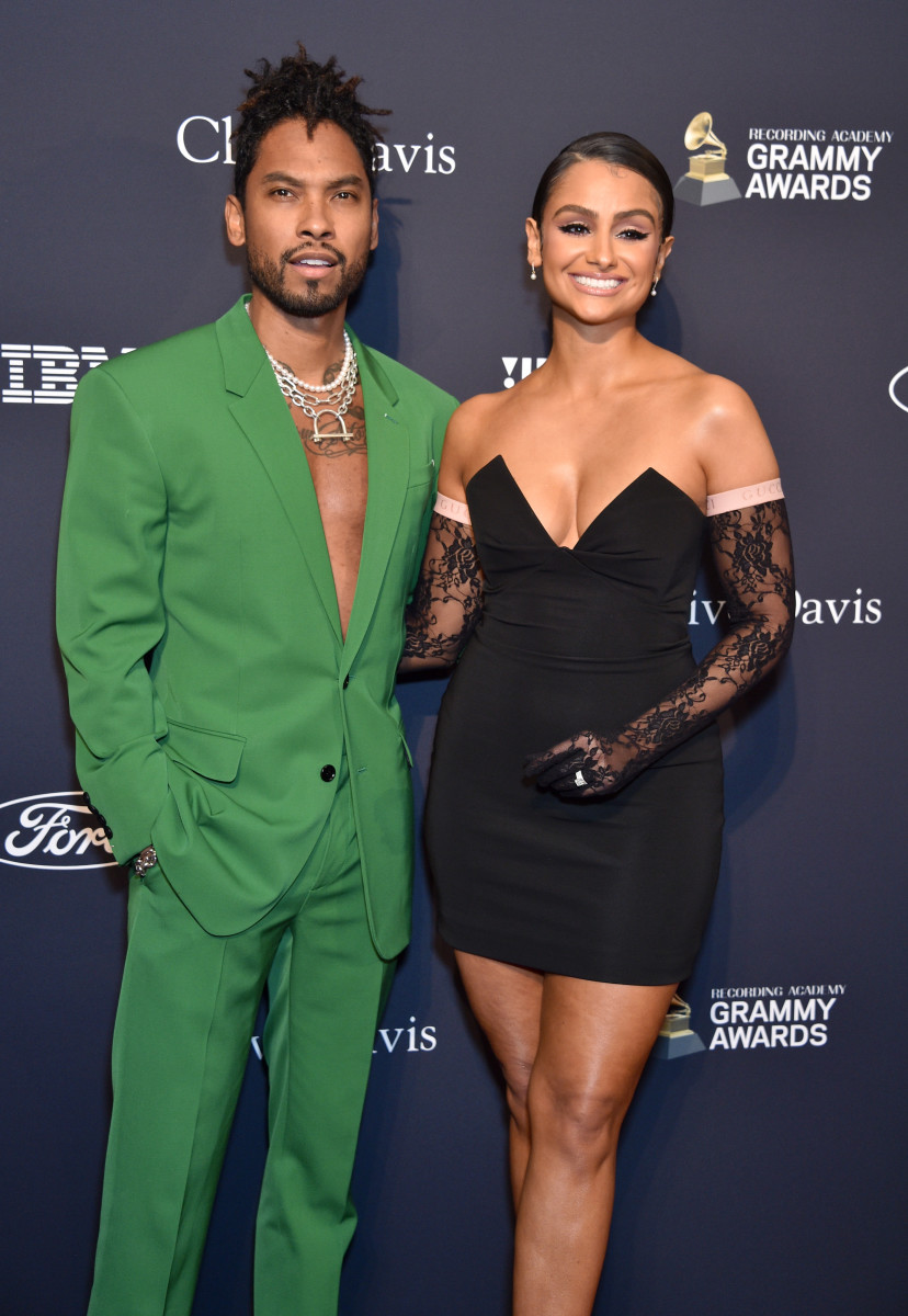 Miguel and Mandi, in Cushnie, at a pre-Grammys event in January 2020.