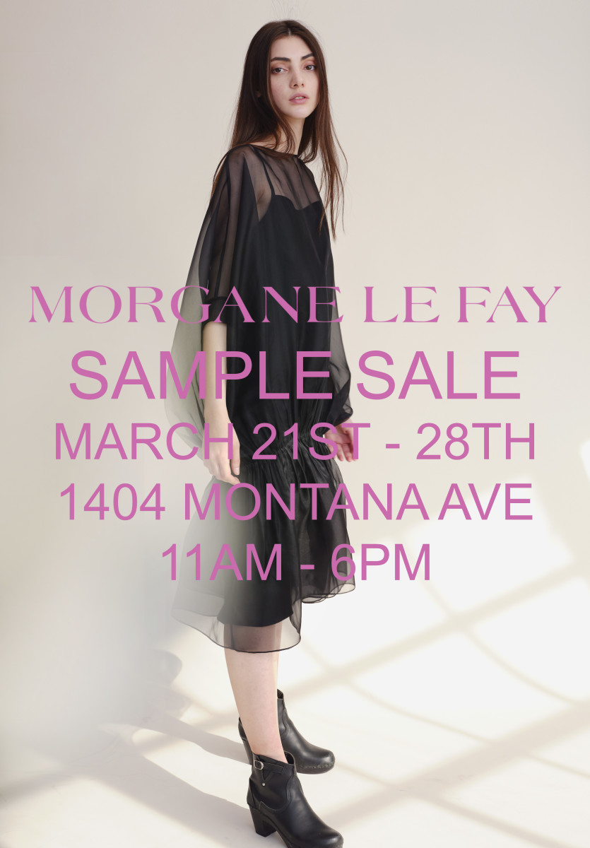 Morgane Le Fay Sample Sale Flyer
