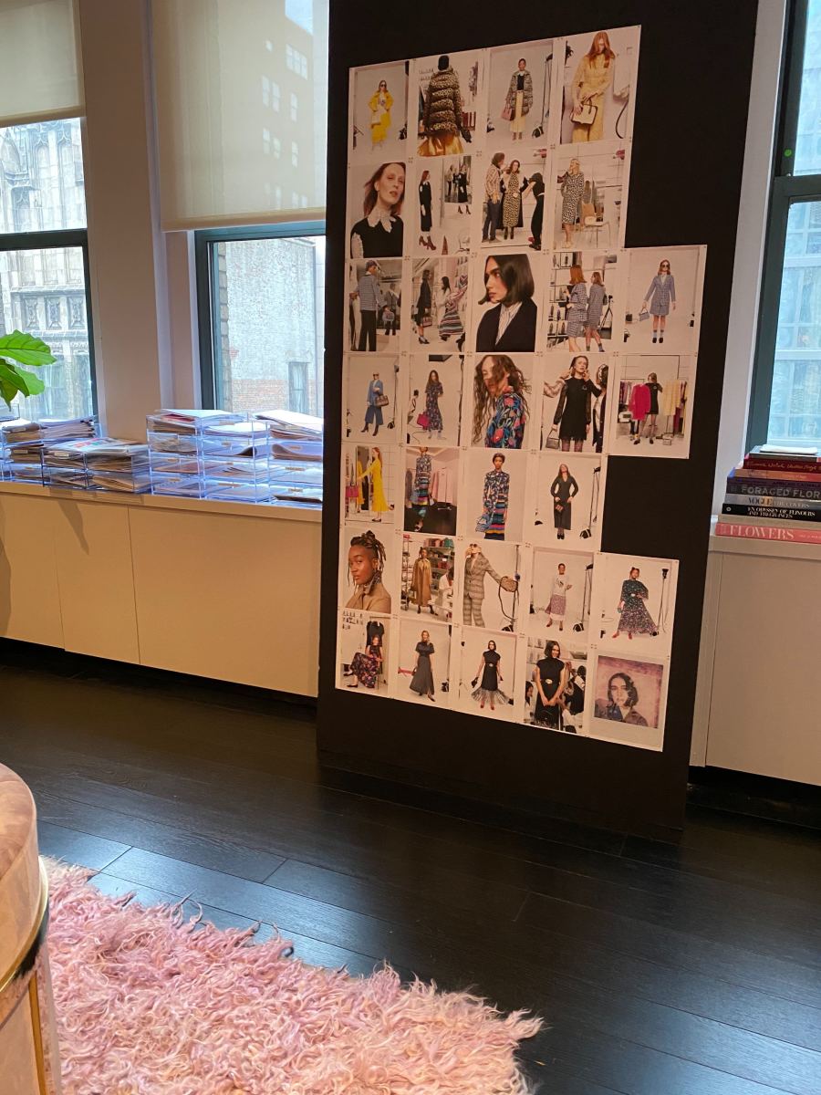 A board for Kate Spade New York's Fall 2020 lookbook in Glass's office.