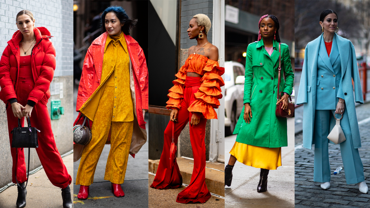 On the street at New York Fashion Week Fall 2020. 