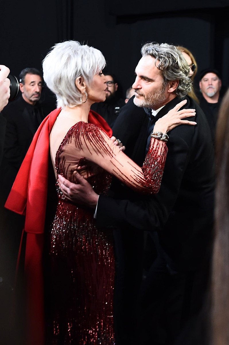 Jane Fonda and Joaquin Phoenix at the 2020 Academy Awards bonding over re-wearing old outfits, probably.